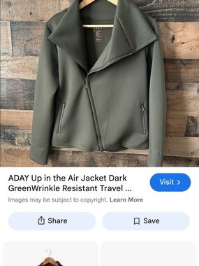 ADAY Olive Green Moto Jacket with Asymmetrical Zip